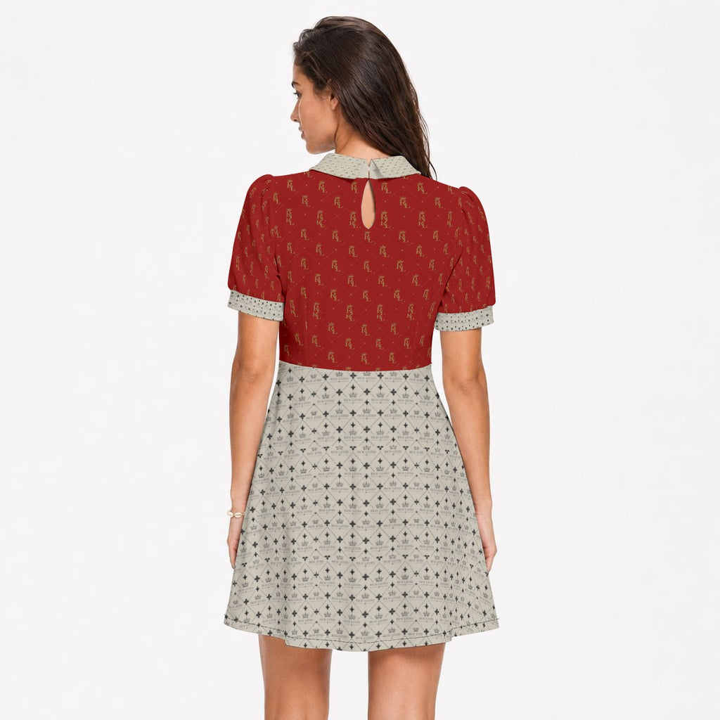 Richlisted All-Over Print Women's A-Line Dress With Peter Pan Neck