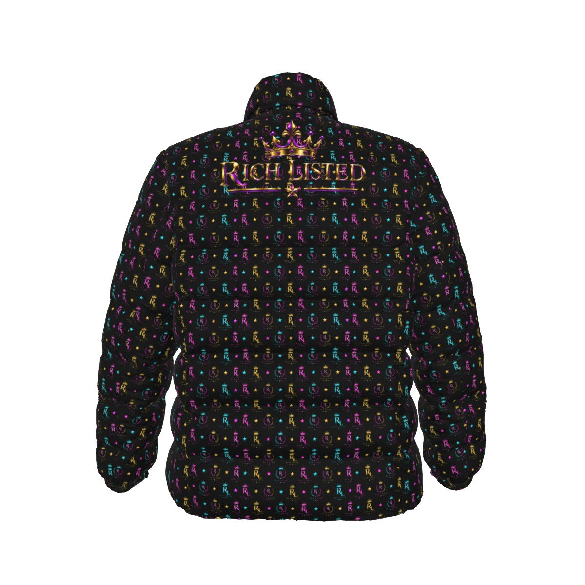 Richlisted All-Over Print Unisex Stand collar slim down jacket