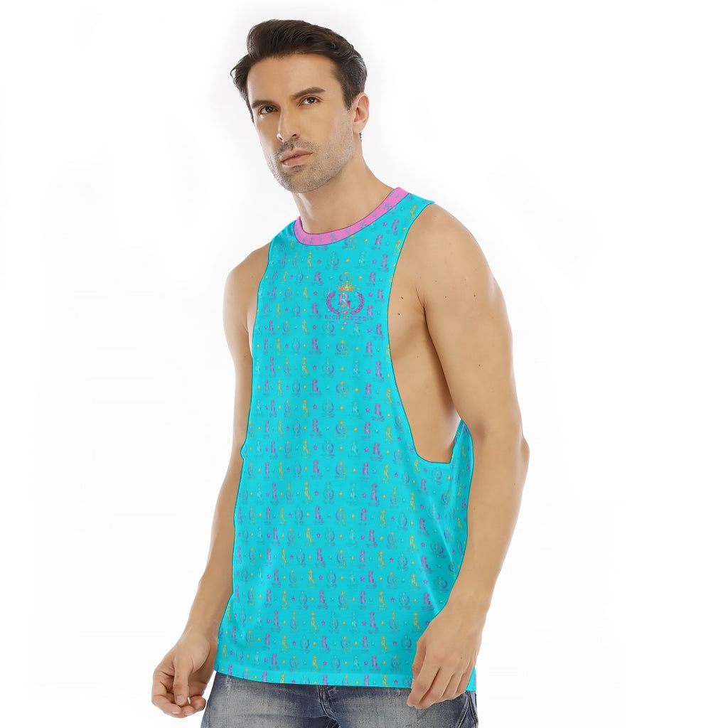 All-Over Print Men's O-neck Long Tank Top