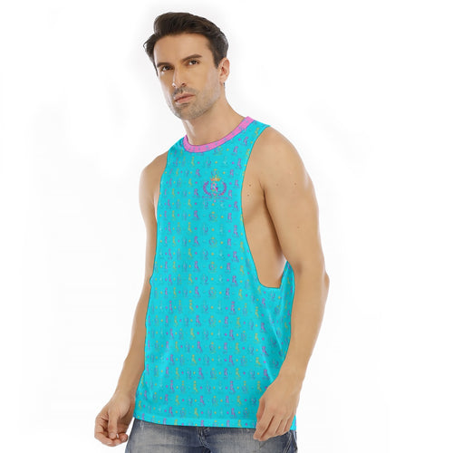 All-Over Print Men's O-neck Long Tank Top