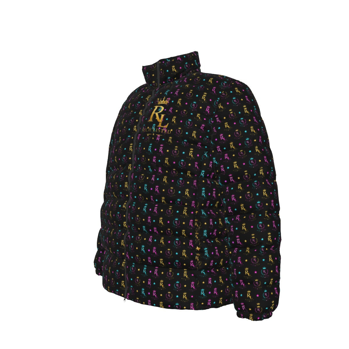 All-Over Print Unisex Stand collar slim down jacket