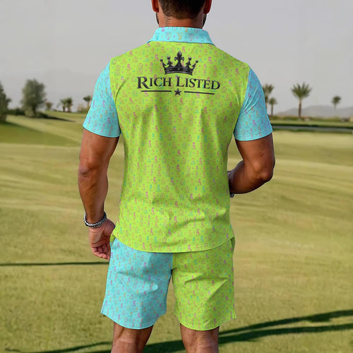 All-Over Print Men's Polo Sportswear Set