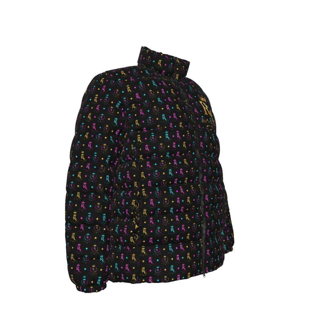 Richlisted All-Over Print Unisex Stand collar slim down jacket