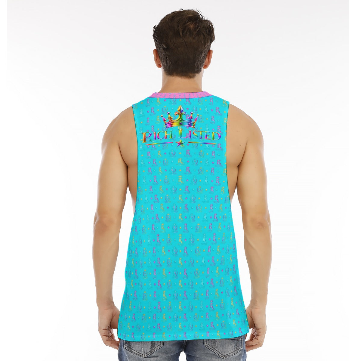 All-Over Print Men's O-neck Long Tank Top